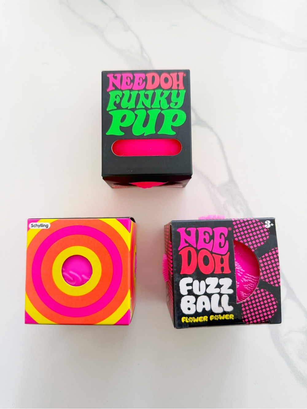 PINK NeeDoh Bundle of 3 Sealed Color Change Funky Pup & Velvet Squish Rare Set 🩷